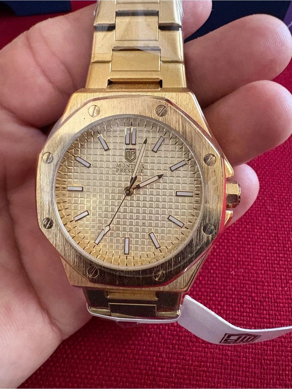 Montres Prestige Gold Watch 44mm - Stainless Steel Band & Elegant Dial Design